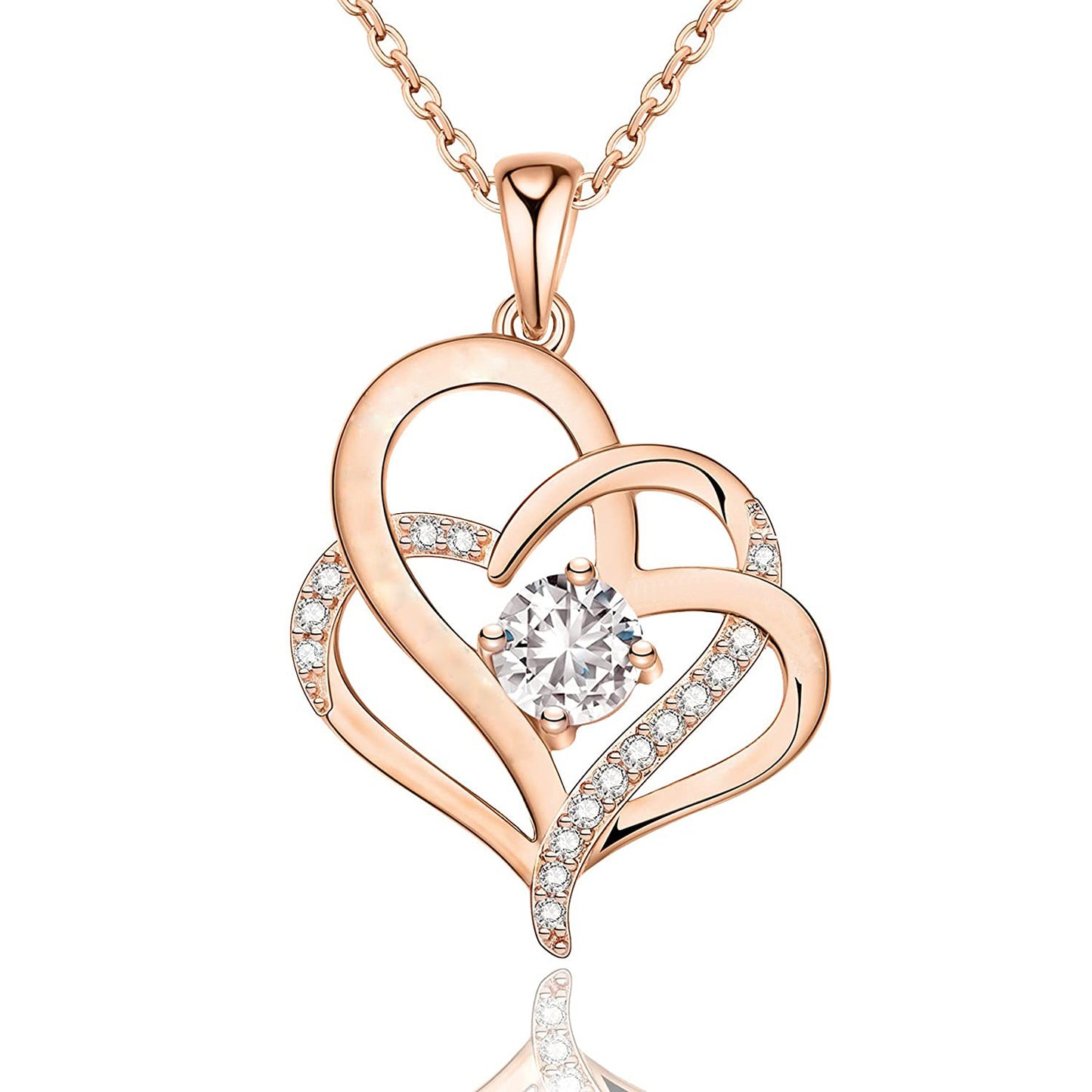 Simple Style Classic Style Heart Shape Sterling Silver Inlay Zircon Pendant Necklace