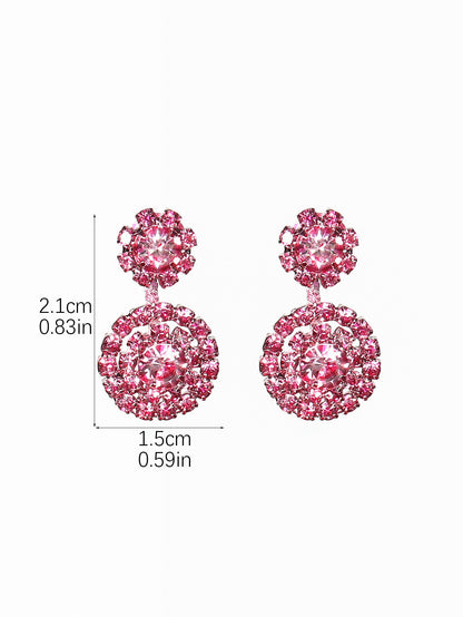 1 Pair Glam Shiny Snowflake Plating Inlay Alloy Rhinestones Drop Earrings