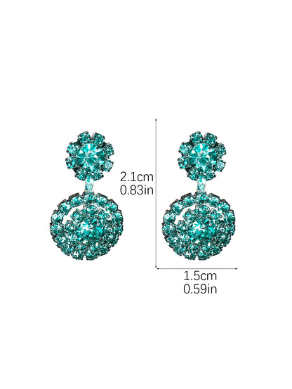 1 Pair Glam Shiny Snowflake Plating Inlay Alloy Rhinestones Drop Earrings