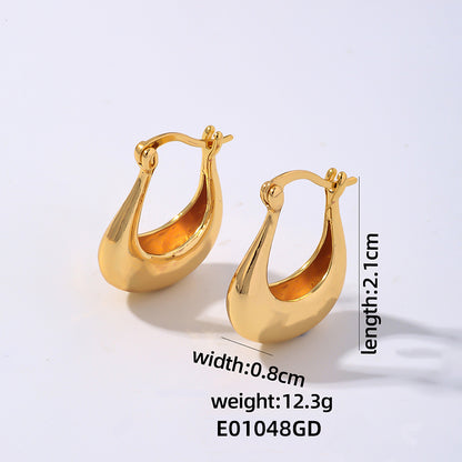 1 Pair Simple Style Geometric Heart Shape Plating Copper Ear Studs