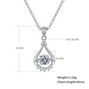 Lady Simple Style Geometric Sterling Silver Gra Inlay Moissanite Rhodium Plated Pendant Necklace