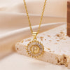 Simple Style Letter Stainless Steel Copper Plating Inlay Artificial Diamond 18k Gold Plated Pendant Necklace