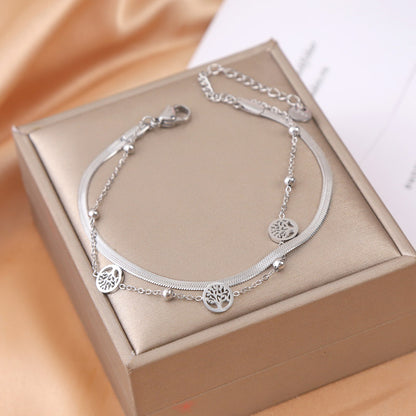 Simple Style Classic Style Solid Color Stainless Steel Bracelets