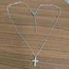 Fashion Cross Stainless Steel Inlay Zircon Pendant Necklace