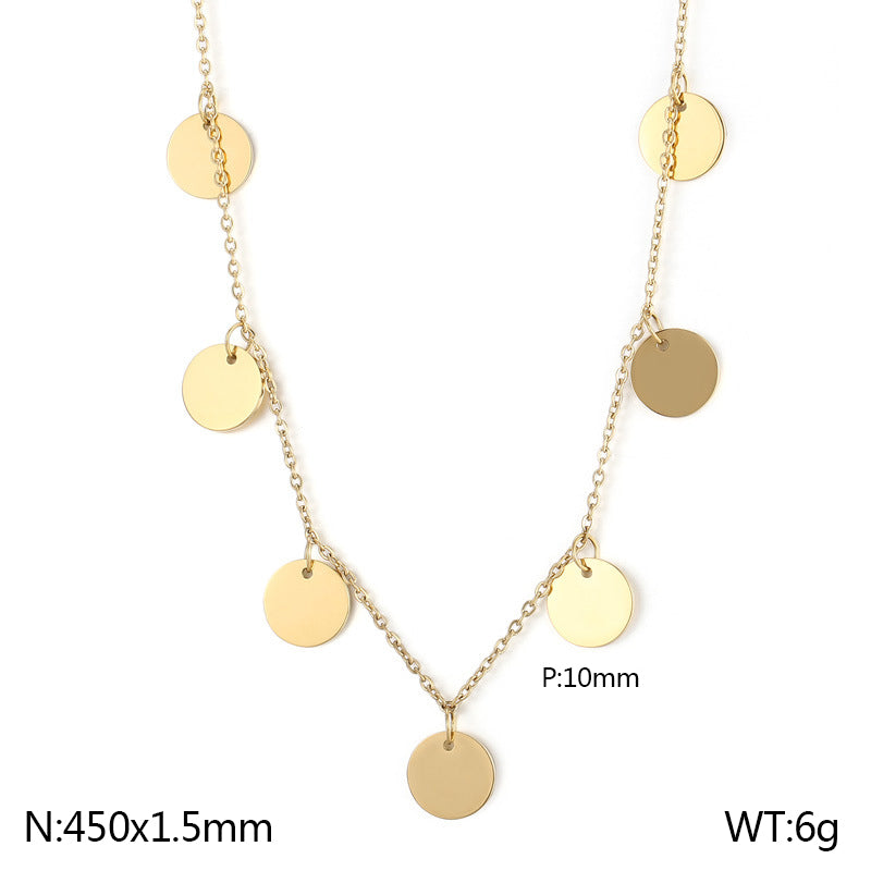 Wholesale Basic Solid Color Titanium Steel Plating Gold Plated Necklace