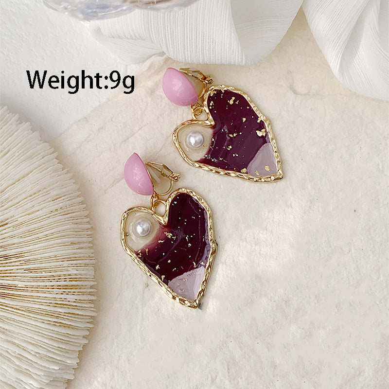 1 Pair Elegant Streetwear Heart Shape Alloy Drop Earrings