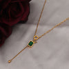 Simple Style Solid Color Stainless Steel Plating Inlay Rhinestones 18k Gold Plated Pendant Necklace