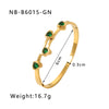 Modern Style Simple Style Round Heart Shape Stainless Steel Plating Inlay Zircon 18k Gold Plated Bangle