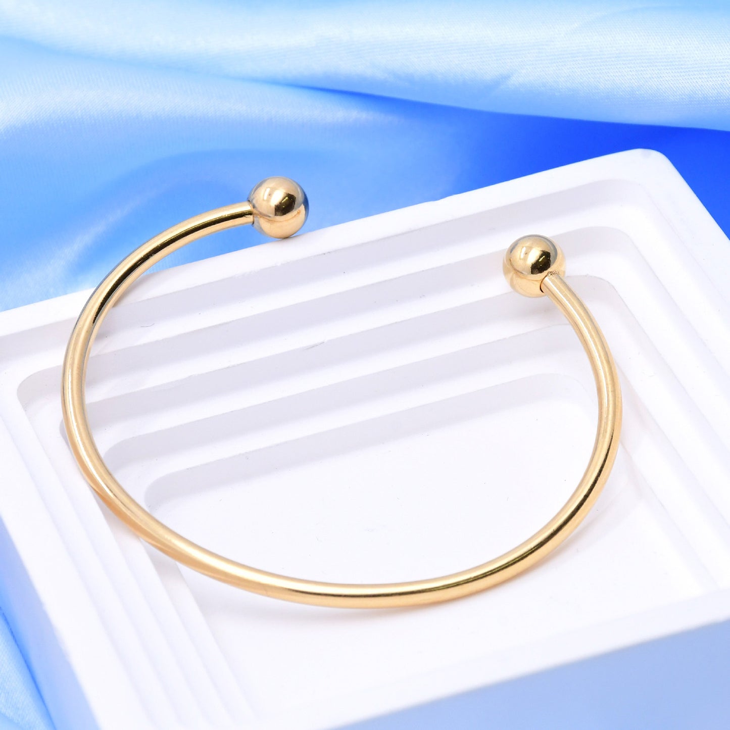 Simple Style Classic Style Solid Color Stainless Steel Bangle