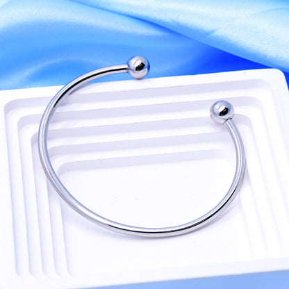 Simple Style Classic Style Solid Color Stainless Steel Bangle