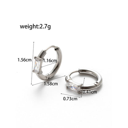 1 Pair French Style Simple Style Korean Style Pentagram Geometric Heart Shape Plating Inlay Stainless Steel Zircon 18k Gold Plated Earrings