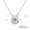 Elegant Lady Geometric Sterling Silver Gra Inlay Moissanite Rhodium Plated Pendant Necklace