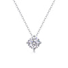 Simple Style Solid Color Sterling Silver Inlay Moissanite Pendant Necklace