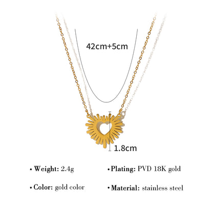 Ig Style Modern Style Geometric Stainless Steel Titanium Steel Plating 18k Gold Plated Pendant Necklace