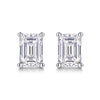 Simple Style Solid Color Sterling Silver Inlay Moissanite Ear Studs