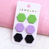 1 Set Sweet Round Heart Shape Rhombus Spray Paint Arylic Ear Studs