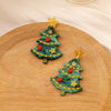 1 Pair Sweet Christmas Tree Plating Plastic Drop Earrings