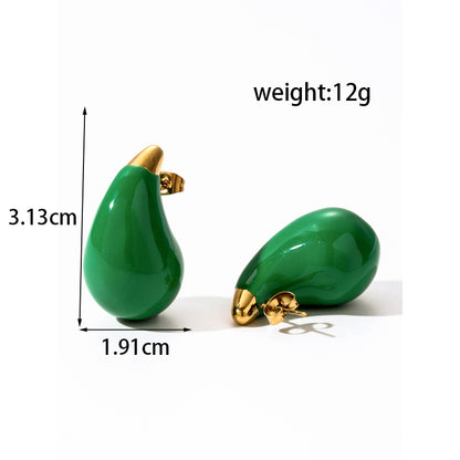 1 Pair Simple Style Classic Style Water Droplets Heart Shape Plating Stainless Steel 18k Gold Plated Ear Studs