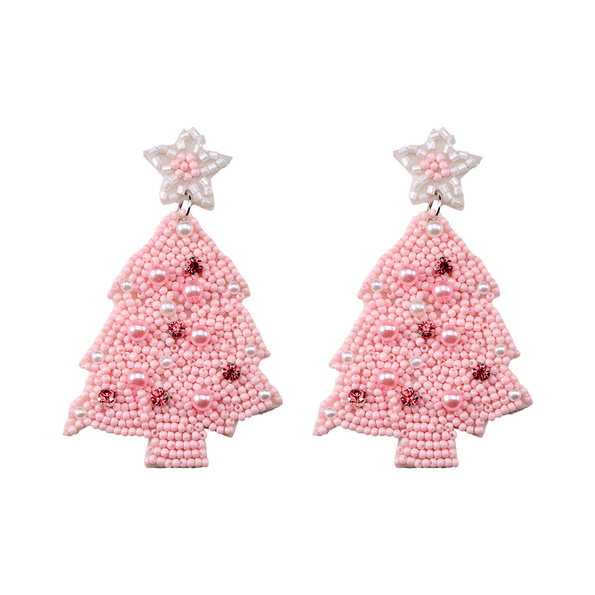 1 Pair Cute Christmas Tree Crutch Snowflake Plastic Drop Earrings