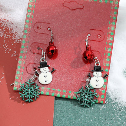 1 Pair Cute Christmas Hat Christmas Tree Santa Claus Plating Alloy Drop Earrings