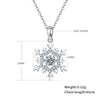 Sterling Silver Simple Style Snowflake GRA Plating Inlay Moissanite Necklace