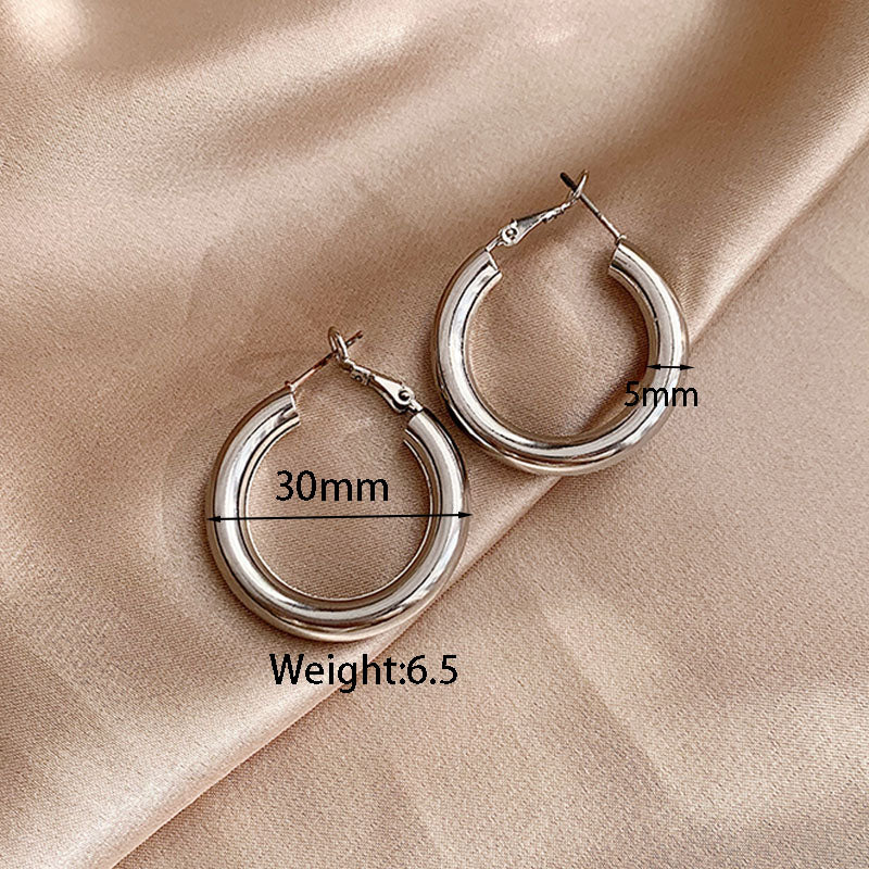 1 Pair Simple Style Solid Color Plating Alloy White Gold Plated Earrings