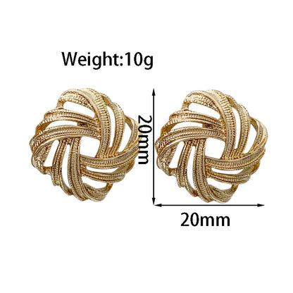 Wholesale Jewelry Simple Style Square Alloy Gold Plated Plating Ear Cuffs Ear Studs