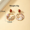 1 Pair Simple Style Round Plating Alloy Gold Plated Drop Earrings