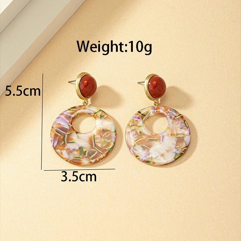 1 Pair Simple Style Round Plating Alloy Gold Plated Drop Earrings