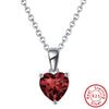 Simple Style Classic Style Heart Shape Sterling Silver Polishing Plating Inlay Zircon White Gold Plated Pendant Necklace