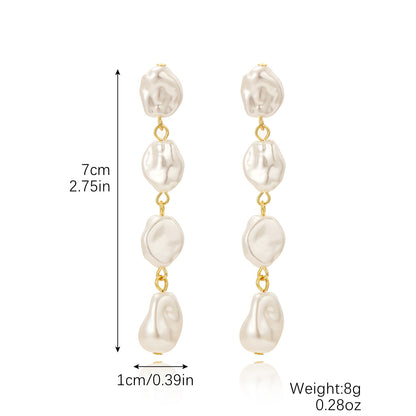 Baroque Style Irregular Imitation Pearl Alloy Women's Earrings 1 Pair