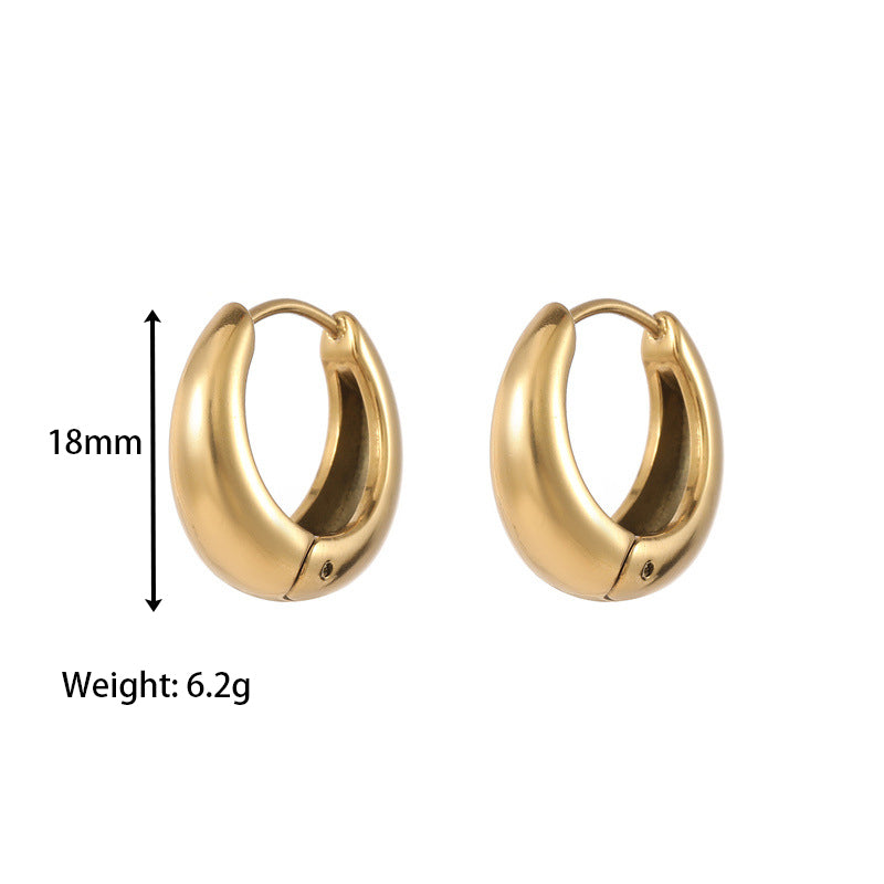 1 Pair Vintage Style Simple Style Geometric Plating Stainless Steel Gold Plated Earrings