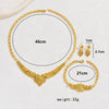 Glam Simple Style Leaf Copper Plating Hollow Out 18k Gold Plated Jewelry Set