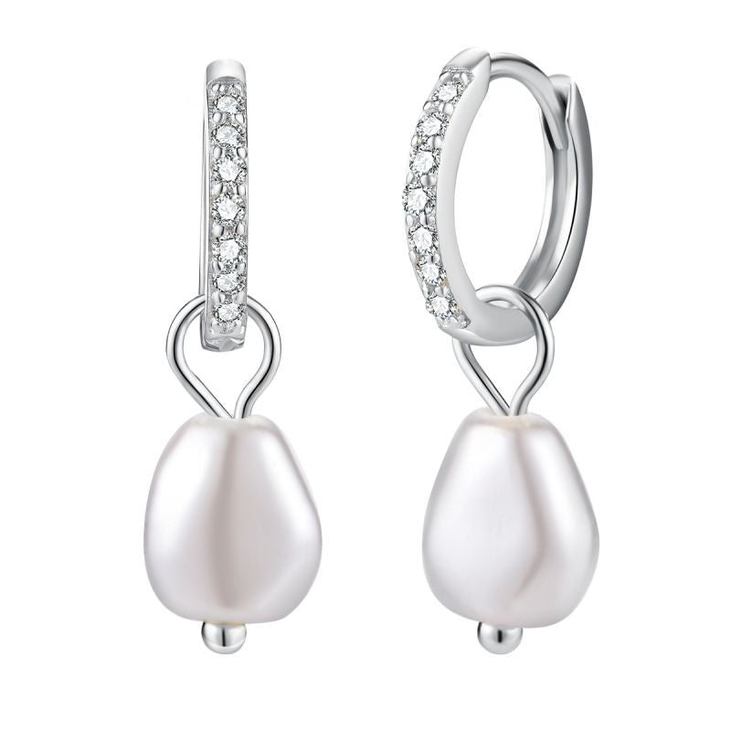 1 Pair Glam Pearl Plating Sterling Silver Gold Plated Silver Plated Drop Earrings