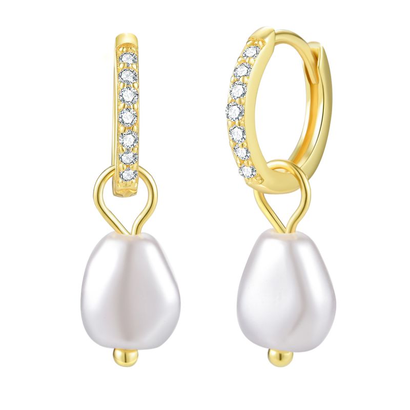 1 Pair Glam Pearl Plating Sterling Silver Gold Plated Silver Plated Drop Earrings