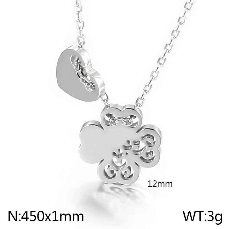 Wholesale Basic Flower Stainless Steel Titanium Steel Plating Gold Plated Pendant Necklace