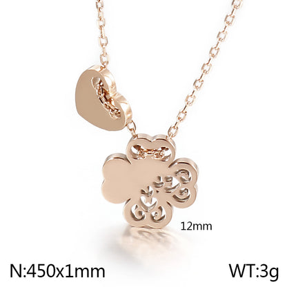 Wholesale Basic Flower Stainless Steel Titanium Steel Plating Gold Plated Pendant Necklace