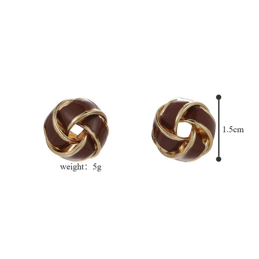 1 Pair Simple Style Classic Style Color Block Alloy Ear Studs