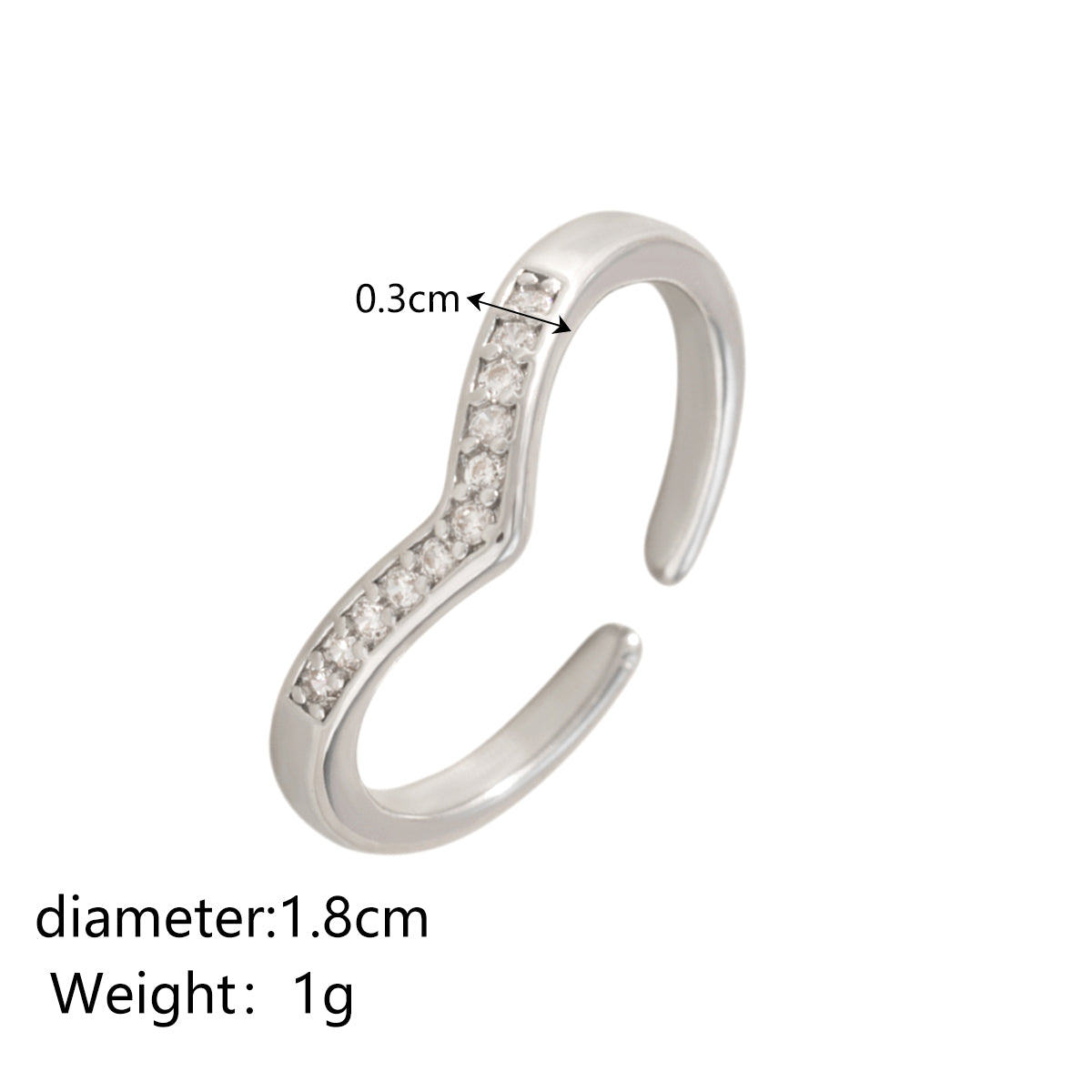 Simple Style Classic Style Heart Shape Copper Inlay Zircon Rings