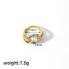 Ig Style Simple Style Oval Copper Plating Inlay Glass Lapis Lazuli 18k Gold Plated Open Rings