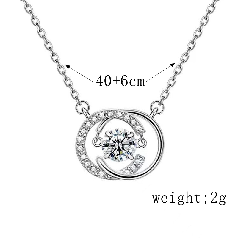 Simple Style Solid Color Sterling Silver Plating Inlay Zircon White Gold Plated Pendant Necklace