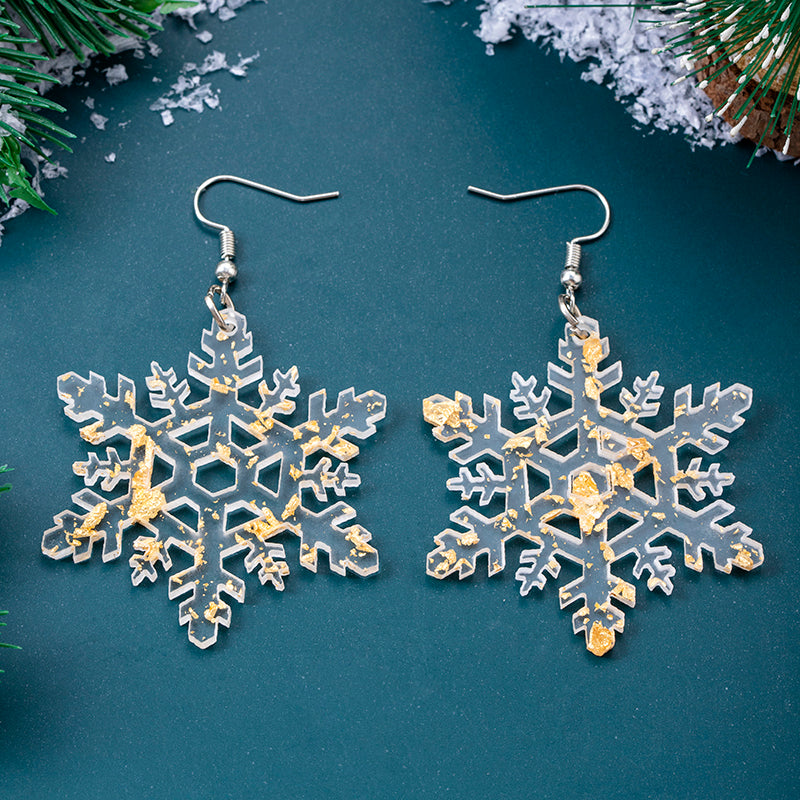 Wholesale Jewelry Sweet Snowflake Arylic Drop Earrings