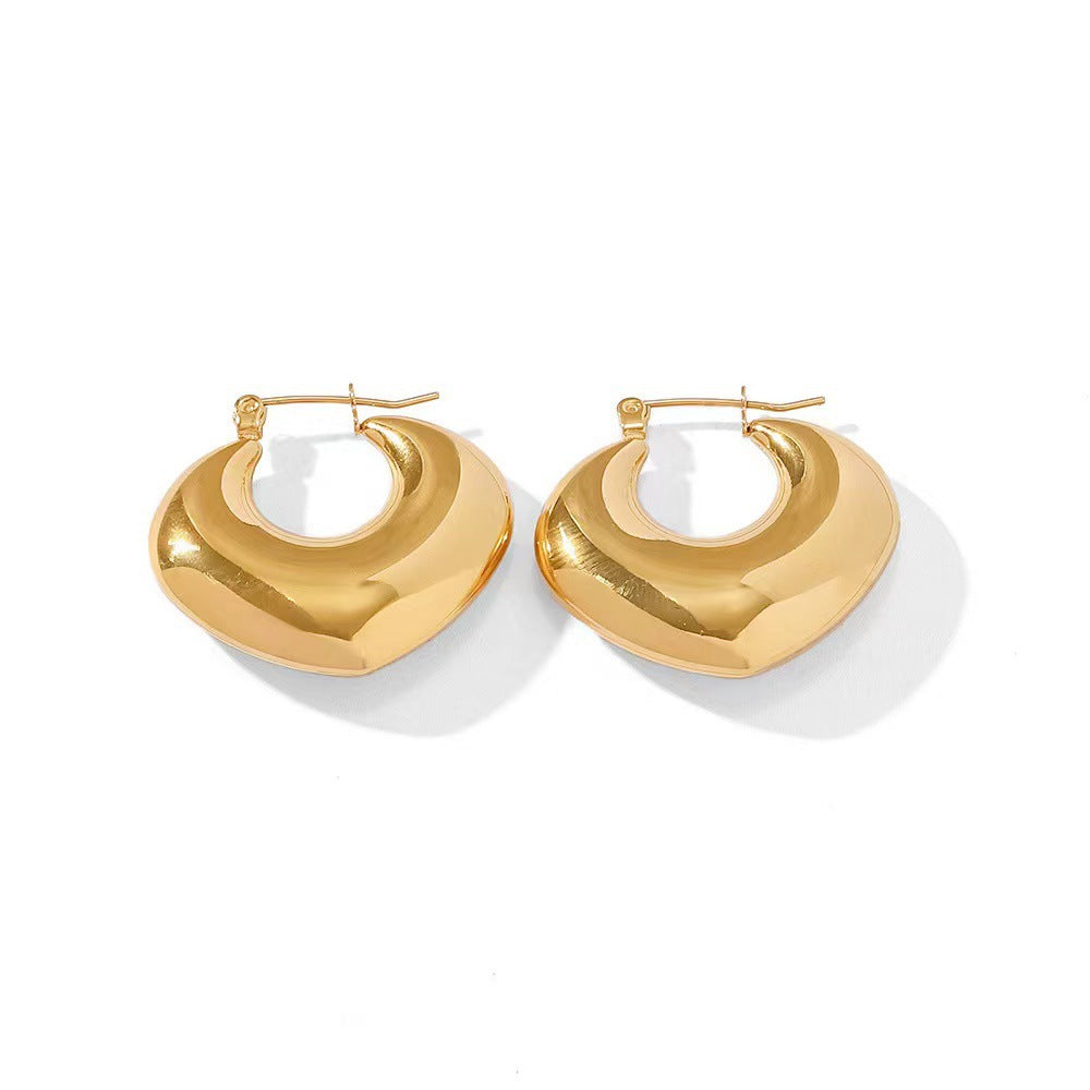 1 Pair Simple Style Classic Style C Shape U Shape The Answer Plating Stainless Steel Earrings