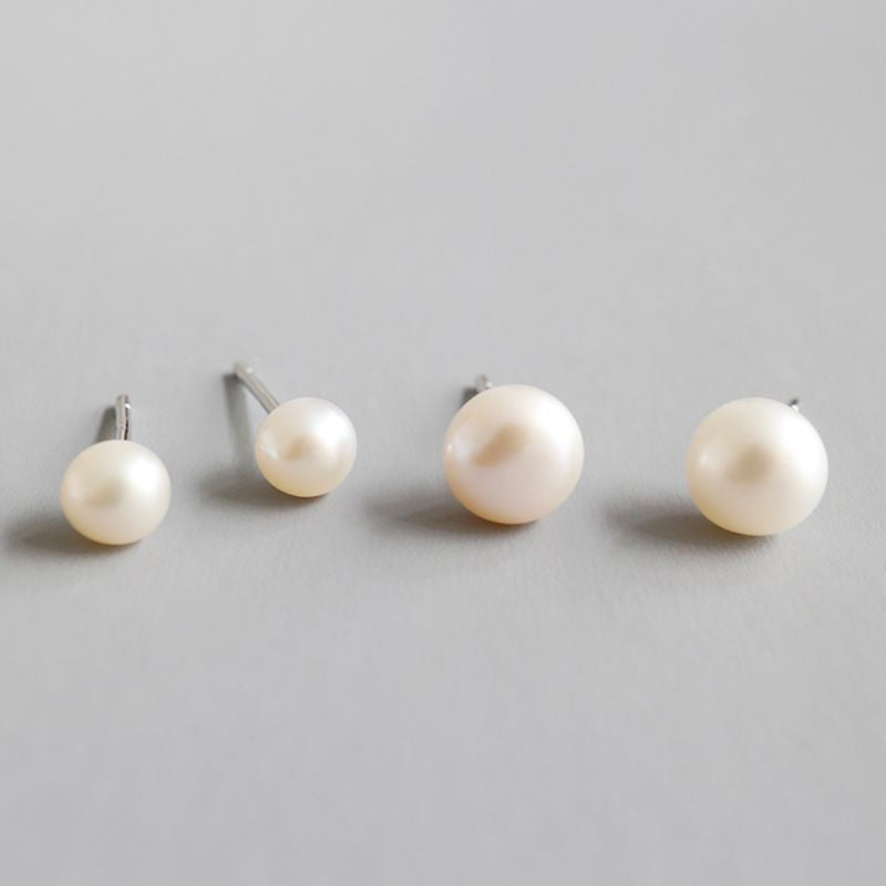 1 Pair Elegant Pearl Plating Inlay Sterling Silver Artificial Pearls Silver Plated Ear Studs