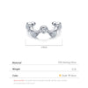 Fashion Star Sterling Silver Inlay Zircon Ear Studs 1 Piece