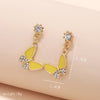 1 Pair Fashion Sunflower Alloy Cloth Embroidery Fabric Women's Girl's Drop Earrings