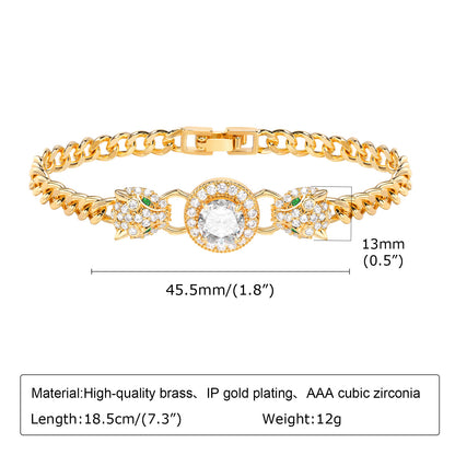 Elegant Snake Butterfly Copper Plating Inlay Zircon 18k Gold Plated Bracelets