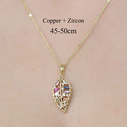 Simple Style Tortoise Heart Shape Butterfly Copper Plating Inlay Zircon Pendant Necklace