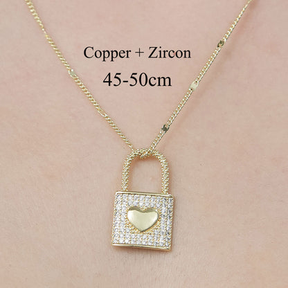 Simple Style Tortoise Heart Shape Butterfly Copper Plating Inlay Zircon Pendant Necklace