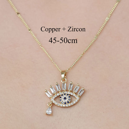 Simple Style Tortoise Heart Shape Butterfly Copper Plating Inlay Zircon Pendant Necklace